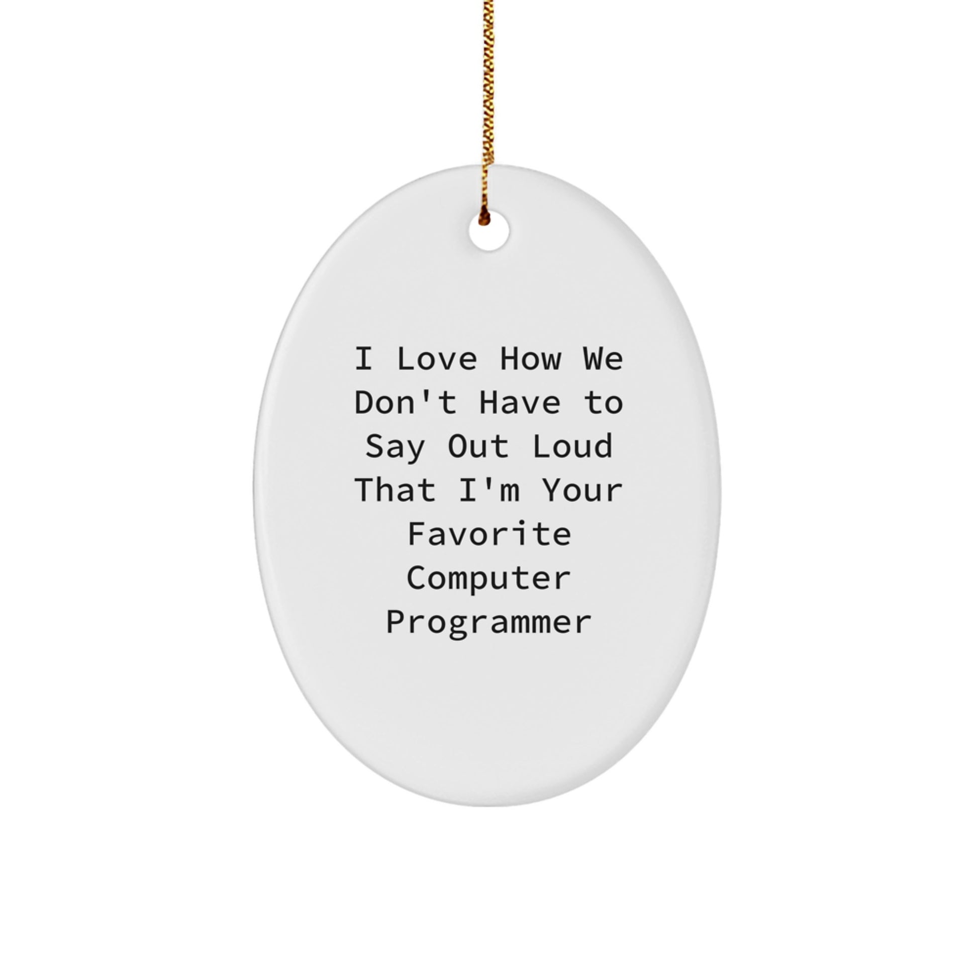 Funny Computer Programmer Oval Ornament Gifts from Men to Favorite Coworker's Christmas Unique Presents - Image 1