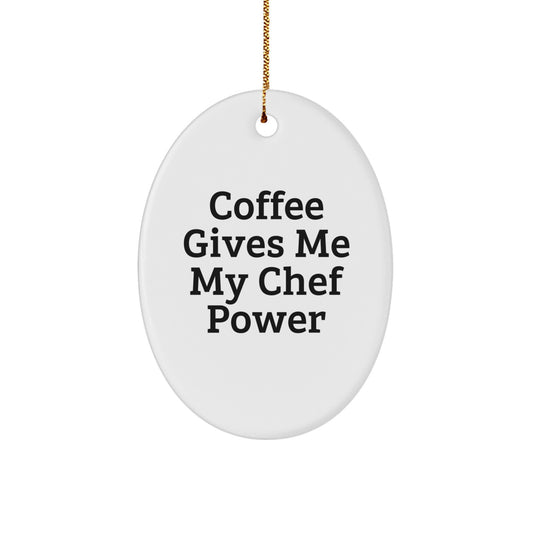 Funny Coffee Chef Oval Ornament, Gifts from Friends, Christmas Unique Gifts for Chefs - Image 1