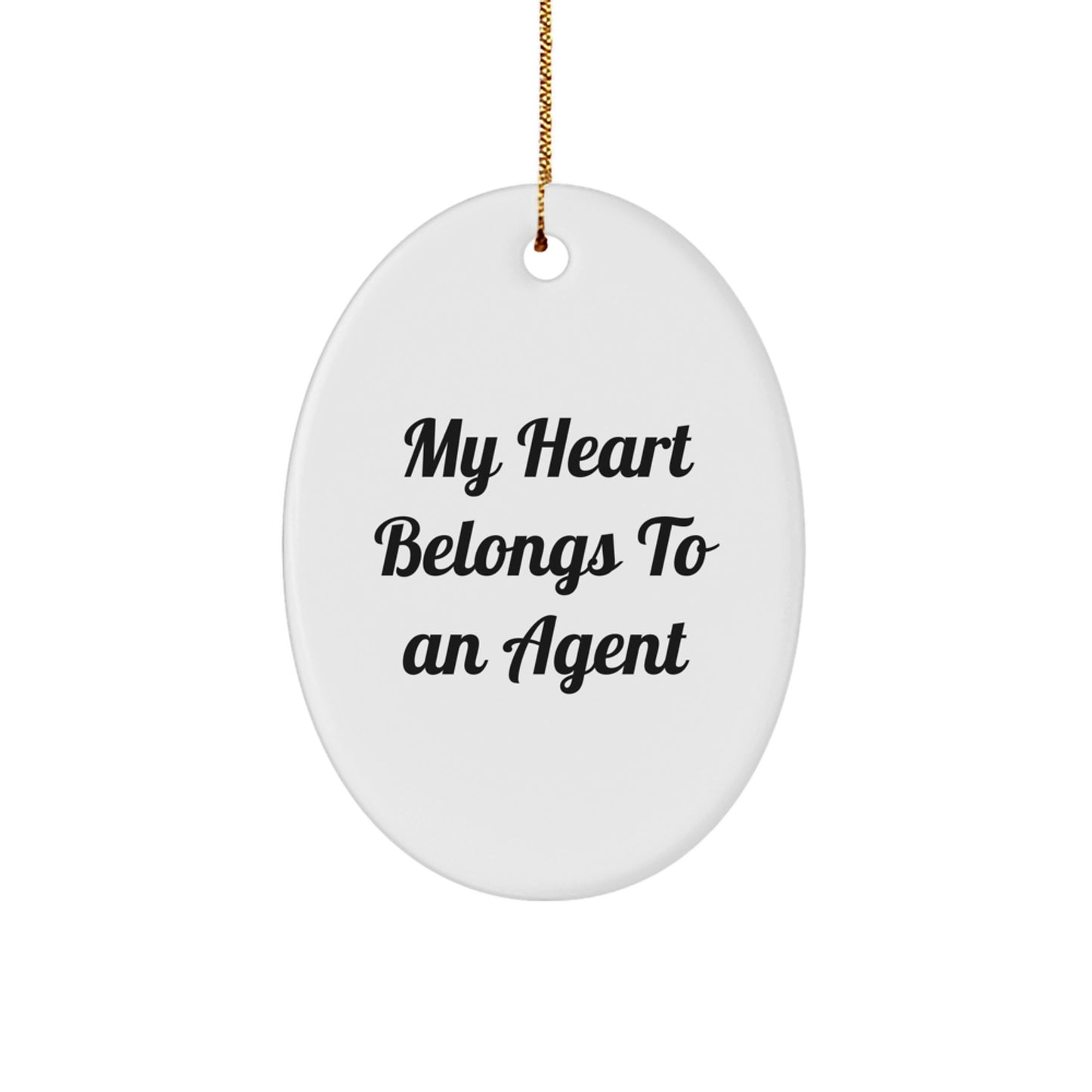 Funny Agent Oval Ornament Gifts from Men to Agent Friends and Family Members for Christmas - Image 1