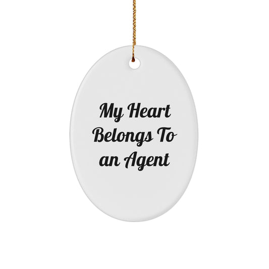 Funny Agent Oval Ornament Gifts from Men to Agent Friends and Family Members for Christmas - Image 1