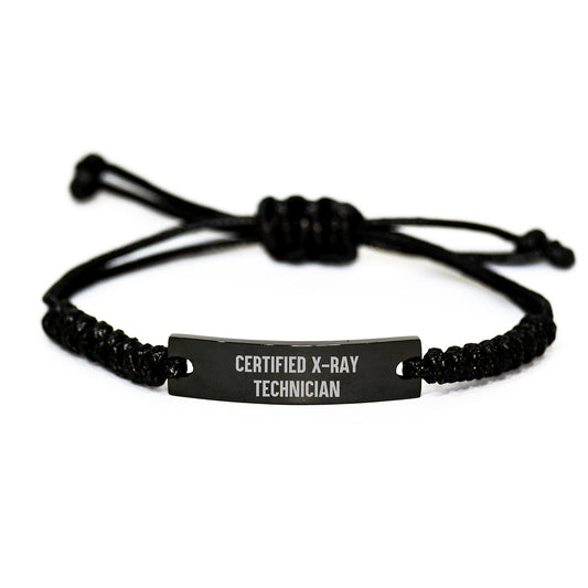 X-Ray Technician Gifts, Funny Quote Rope Bracelet, Certified X-ray Tech Inspirational Jewelry, Gifts from Friends for X-Ray Technician Birthday Unique Presents - Image 1