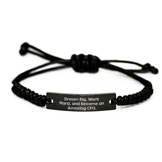 Dream Big CFO Rope Bracelet Gifts from Men to CFO, Inspirational CFO Christmas Unique Gifts, Engraved Rope Bracelet for CFO Women - Image 1