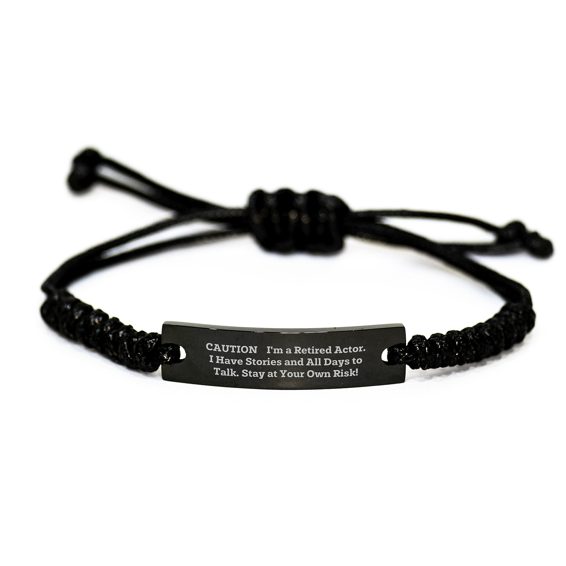 Actor Gifts from Friends - 'Caution: I'm A Retired Actor...' Rope Bracelet for Graduation Unique Gifts - Image 1