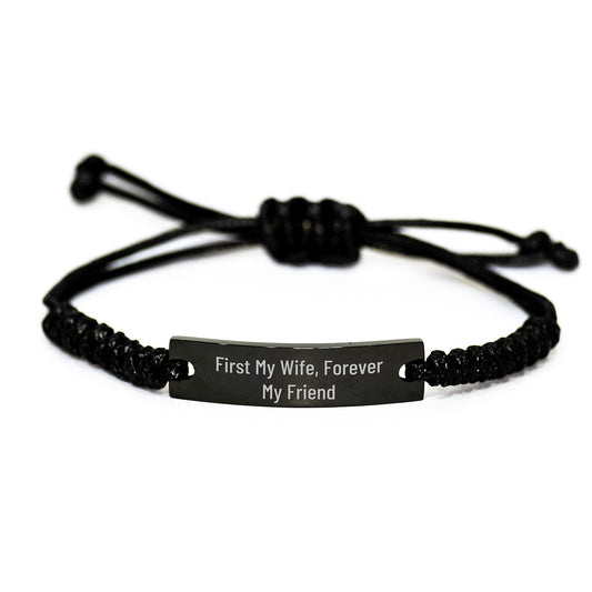 Wife Gifts from Men for Wife, First My Wife Forever My Friend Rope Bracelet, Adjustable Graduation Unique Gifts - Image 1