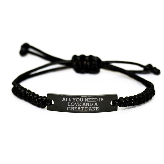 Funny Great Dane Dog Rope Bracelet Gifts for Men from Women on Christmas Unique Holiday - Image 1
