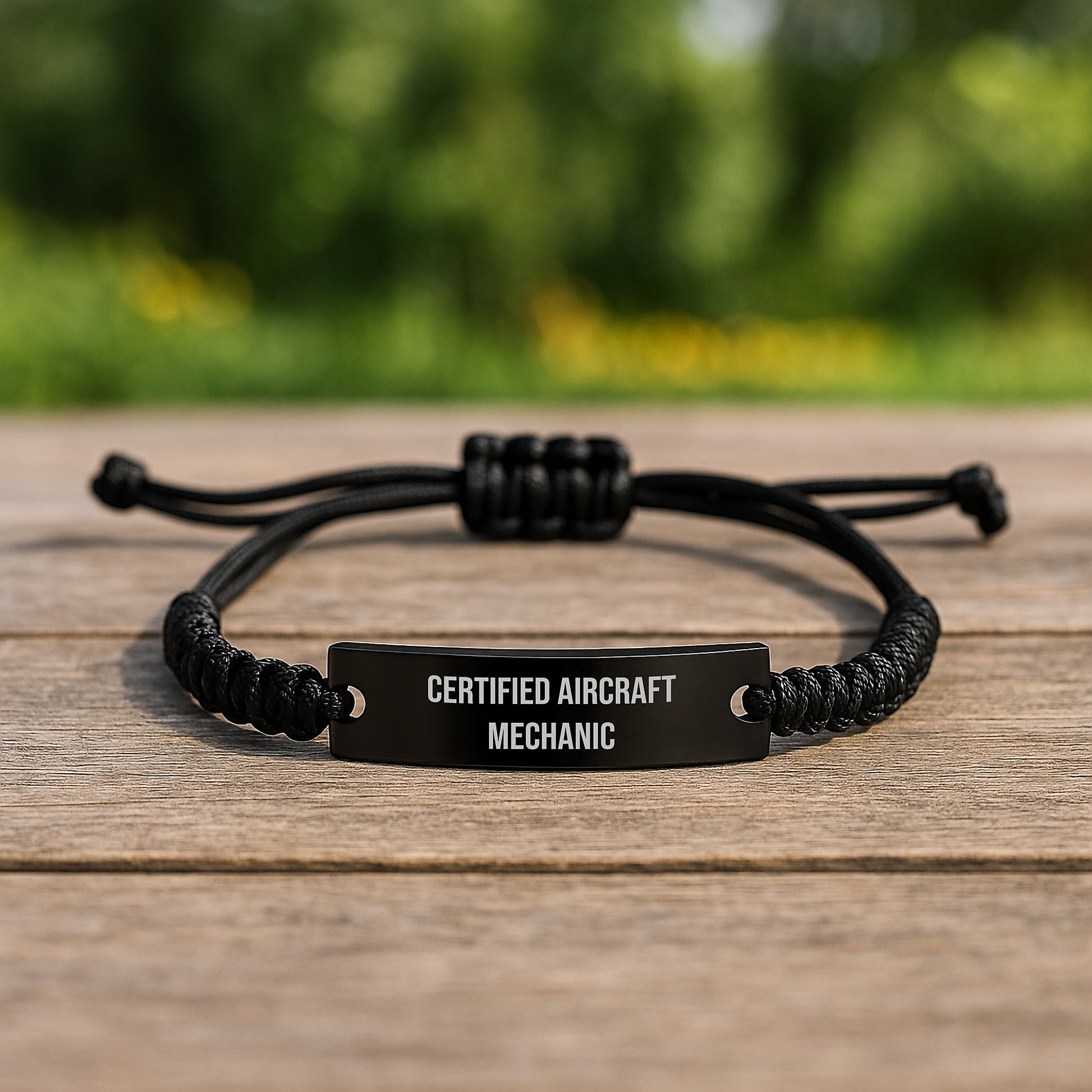 Funny Quote Gifts from Men to Aircraft Mechanic Rope Bracelet for Men - Image 2