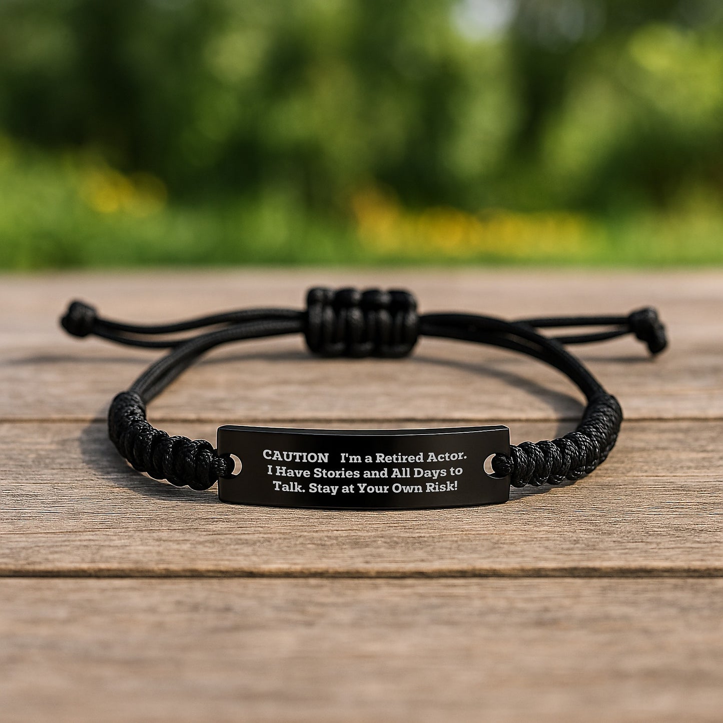 Actor Gifts from Friends - 'Caution: I'm A Retired Actor...' Rope Bracelet for Graduation Unique Gifts - Image 2