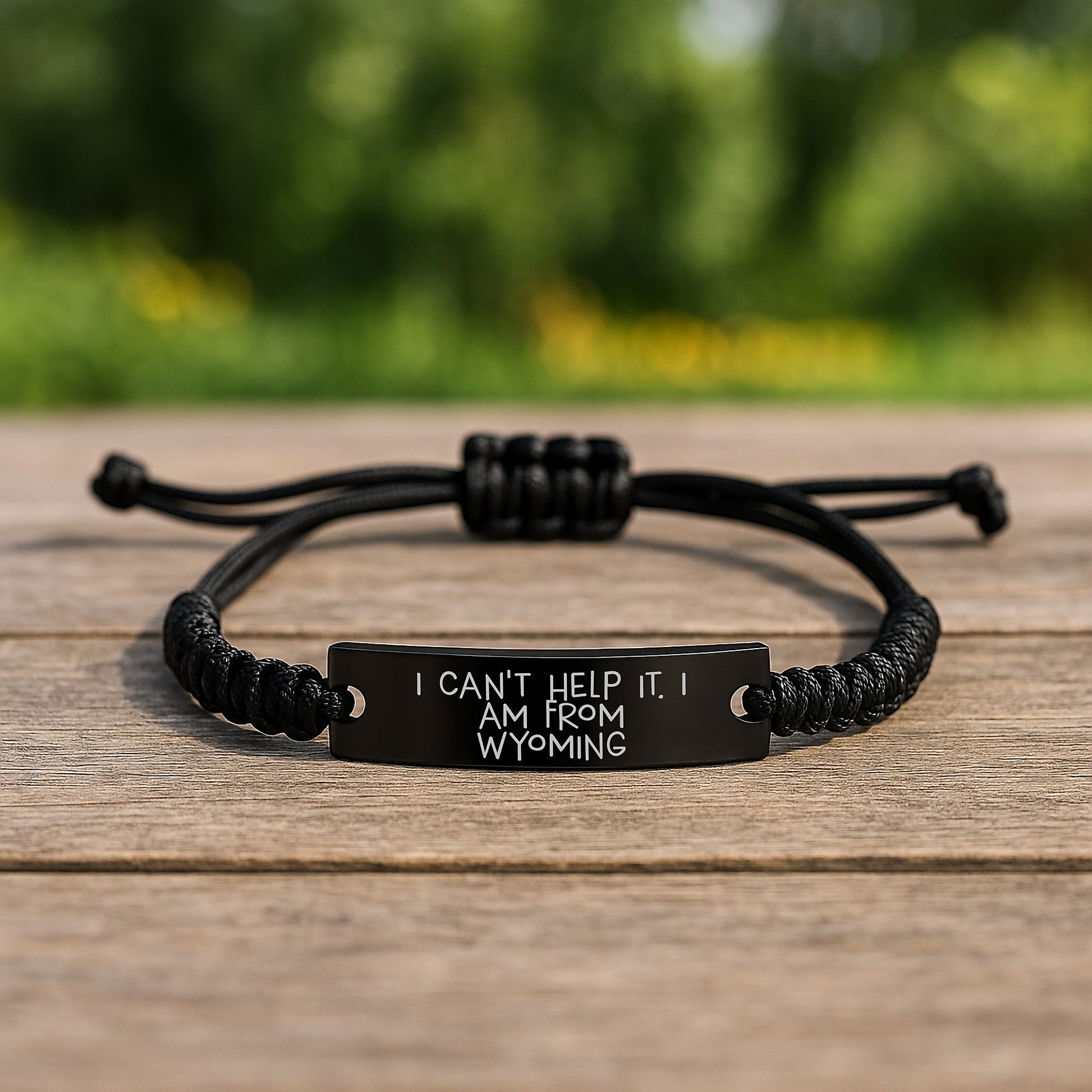 Wyoming Gifts from Friends to Family - I Can't Help It. I Am From Wyoming Rope Bracelet for Graduation - Image 2