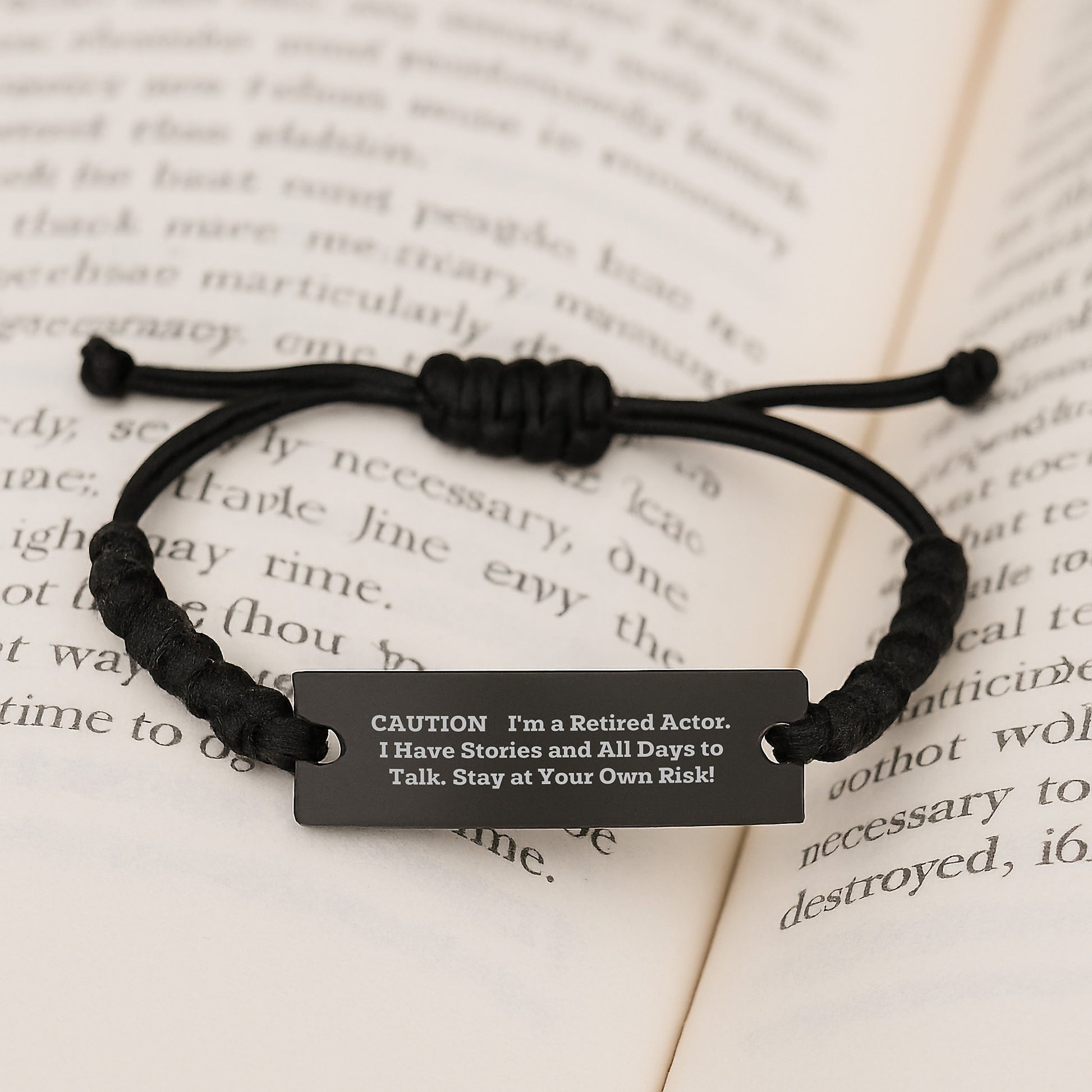 Actor Gifts from Friends - 'Caution: I'm A Retired Actor...' Rope Bracelet for Graduation Unique Gifts - Image 3