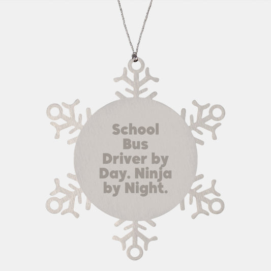 Funny School Bus Driver Gifts from Friends - Snowflake Ornament for School Bus Driver - Image 1