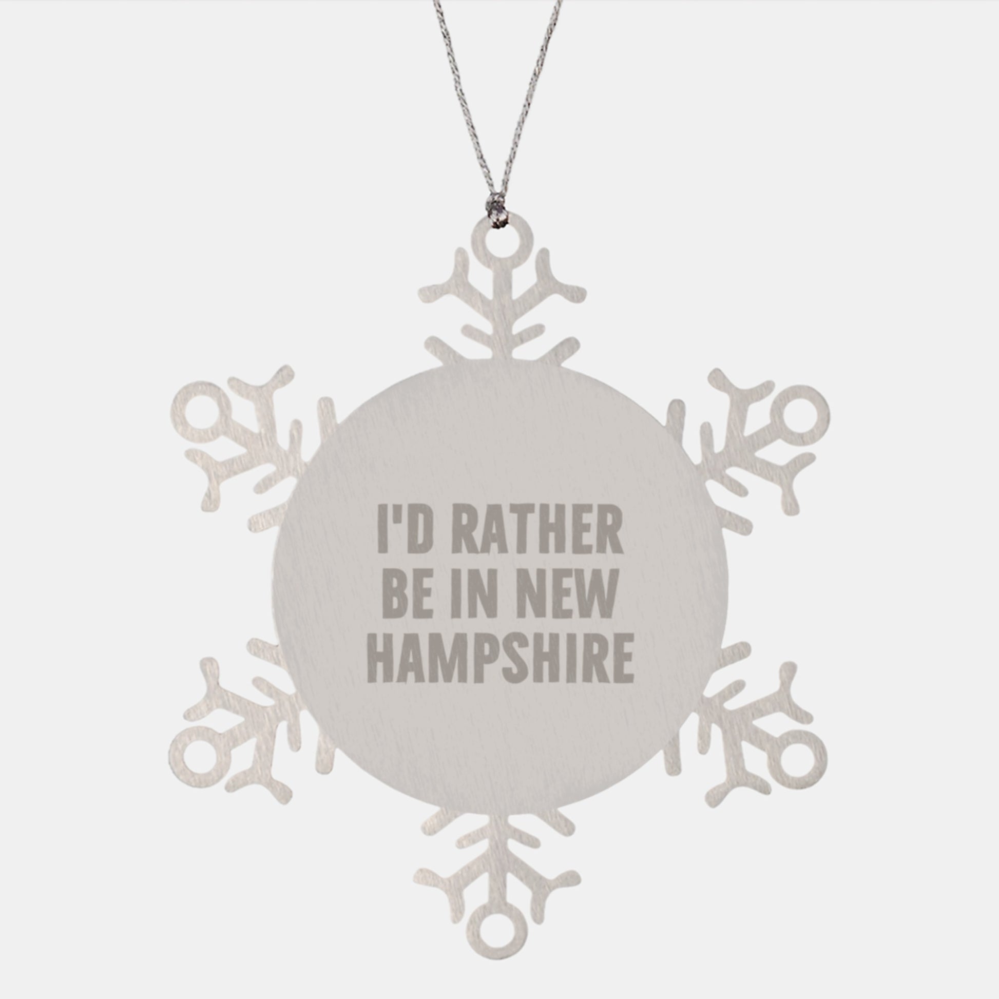 I'd Rather Be In New Hampshire Snowflake Ornament Gifts from Friends to New Hampshire Lovers, Unique Christmas Unique Gifts for Women, Men, or Coworkers - Image 1