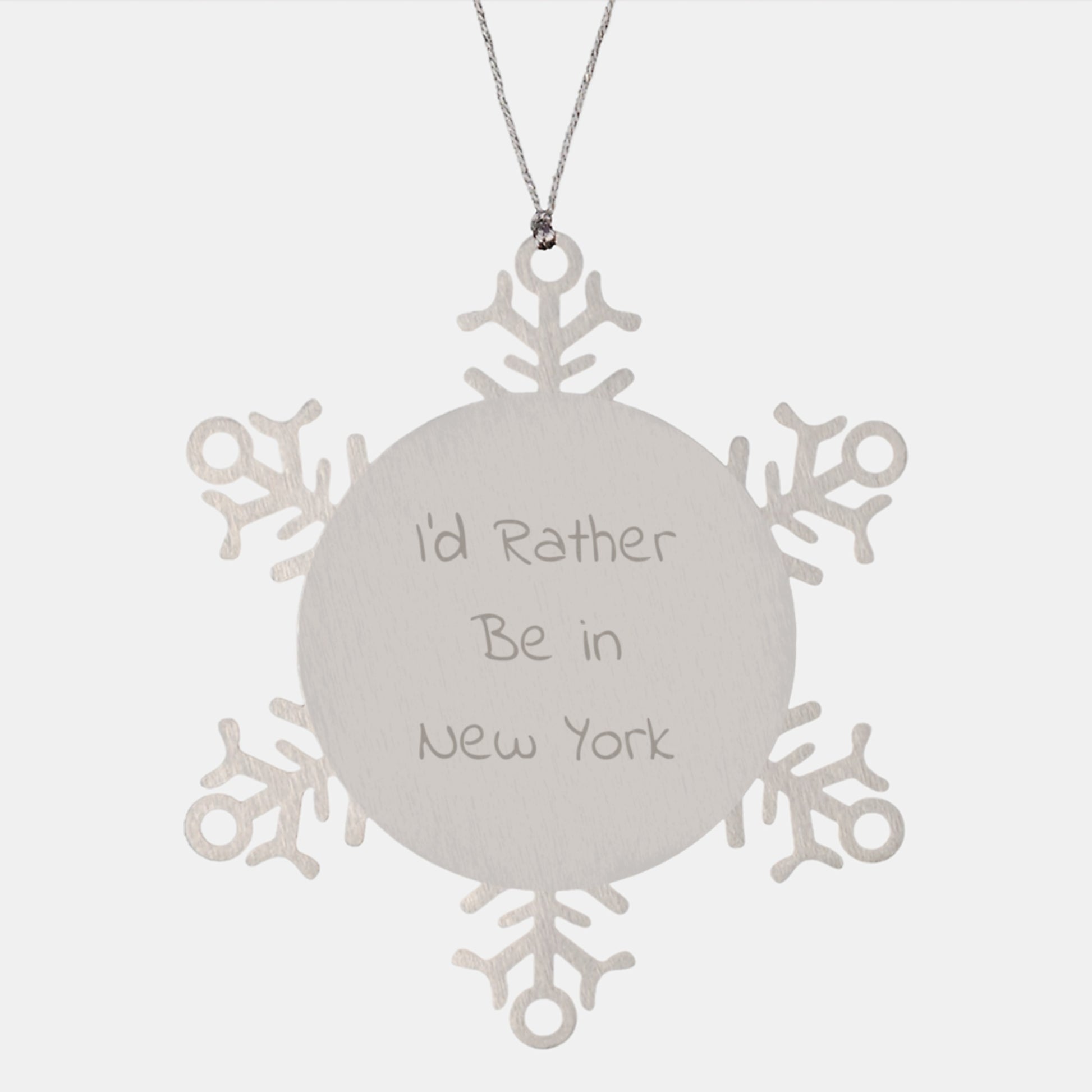 New York Snowflake Ornament, 'I'd Rather Be In New York' Funny Gift from Men to Friends, Unique Christmas Unique Gifts for Women, Family, and Coworkers - Image 1