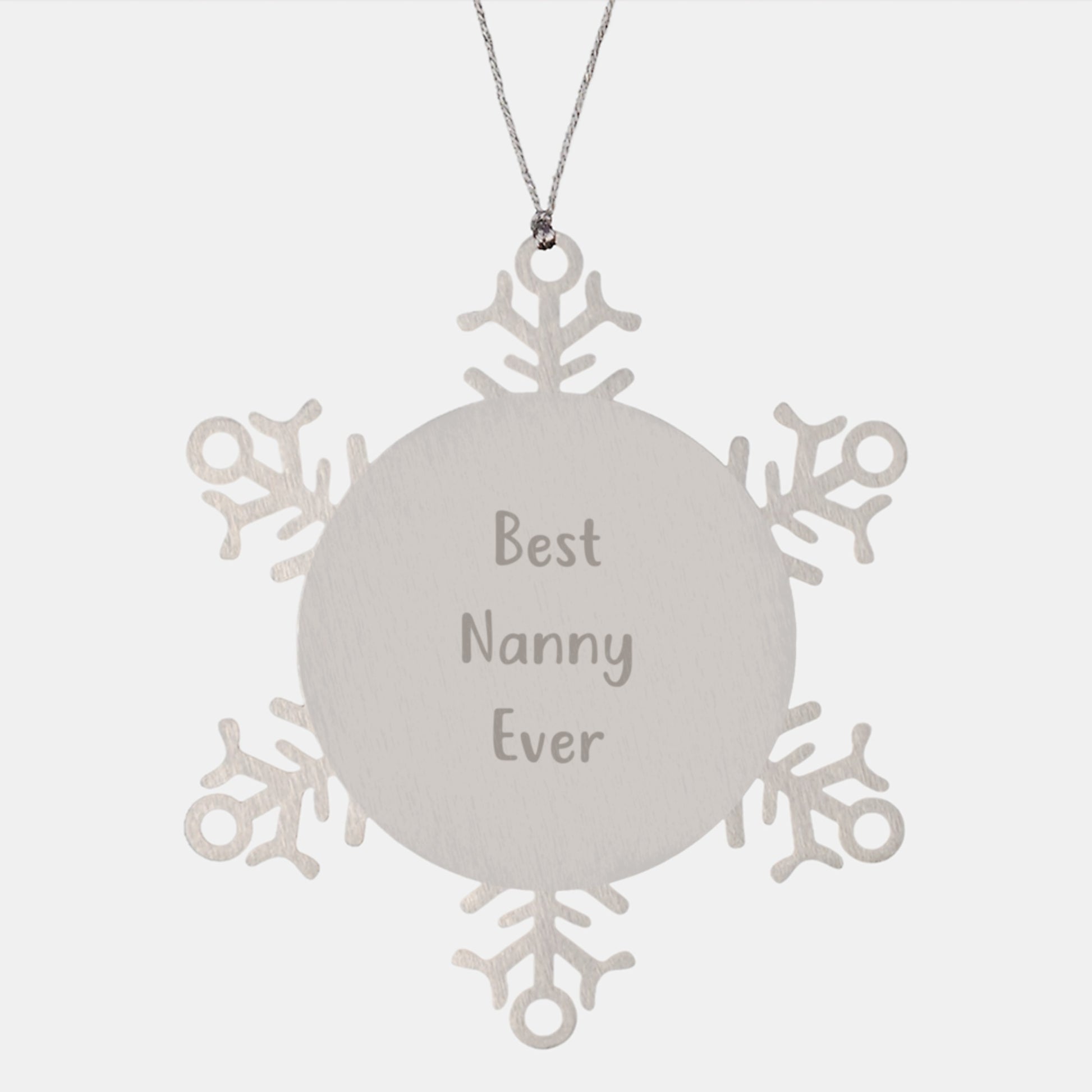 Funny Best Nanny Ever Snowflake Ornament Gifts from Family to Nanny, Unique Christmas Nanny Gifts - Image 1