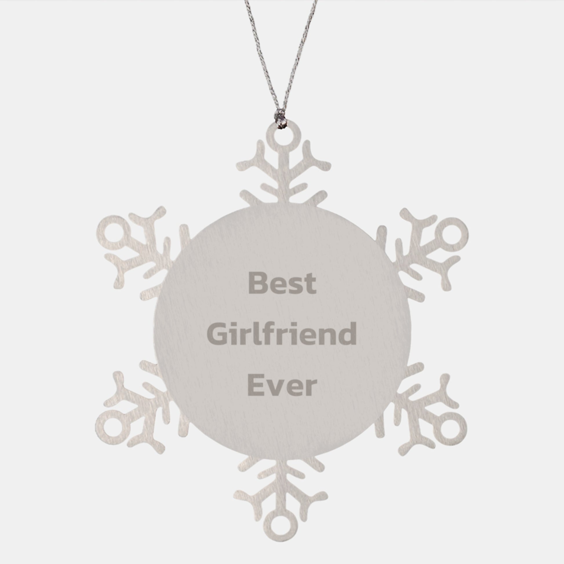 Funny Sweetheart Gifts from Men for Christmas Memorable Presents - 'Best Sweetheart Ever' Snowflake Ornament, Shatterproof, 3.14 inches in Diameter - Image 1