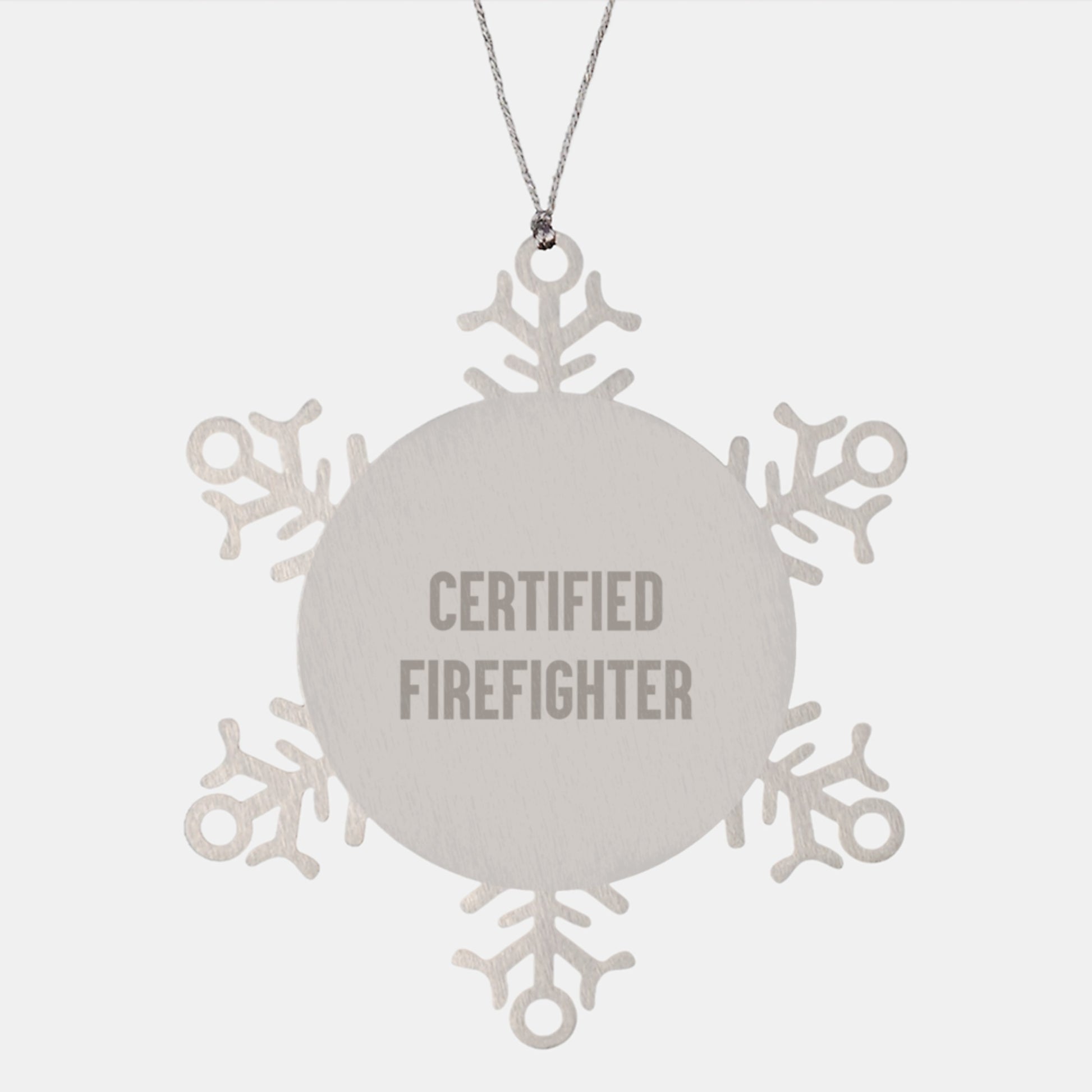 Funny Firefighter Gifts from Friends - Snowflake Ornament for Men, Christmas Unique Gifts - Image 1