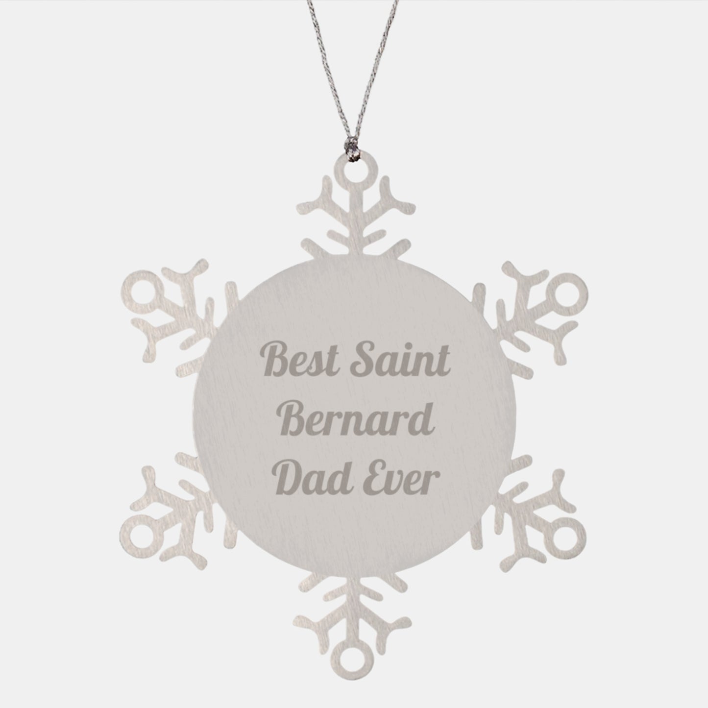 Saint Bernard Dog Lovers Best 'Best Saint Bernard Dad Ever' Snowflake Ornament, Gifts from Family to Men, Snowflake Decorations for Christmas - Image 1