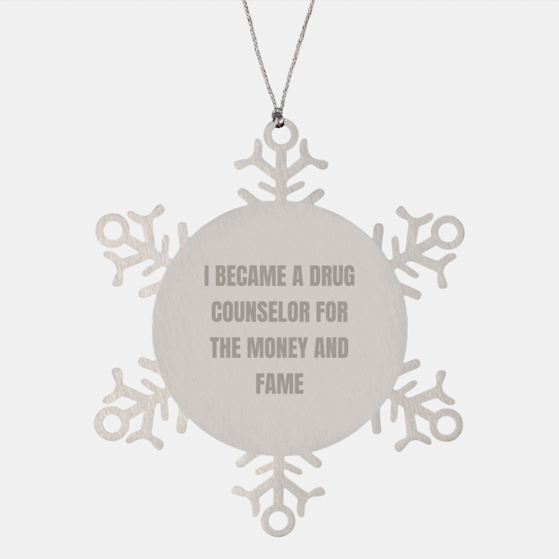 Funny Snowflake Ornaments for Drug Counselor Gifts from Friends and Family, Inspirational Drug Counselor Quotes, Unique Christmas Unique Gifts for Him or Her - Image 1