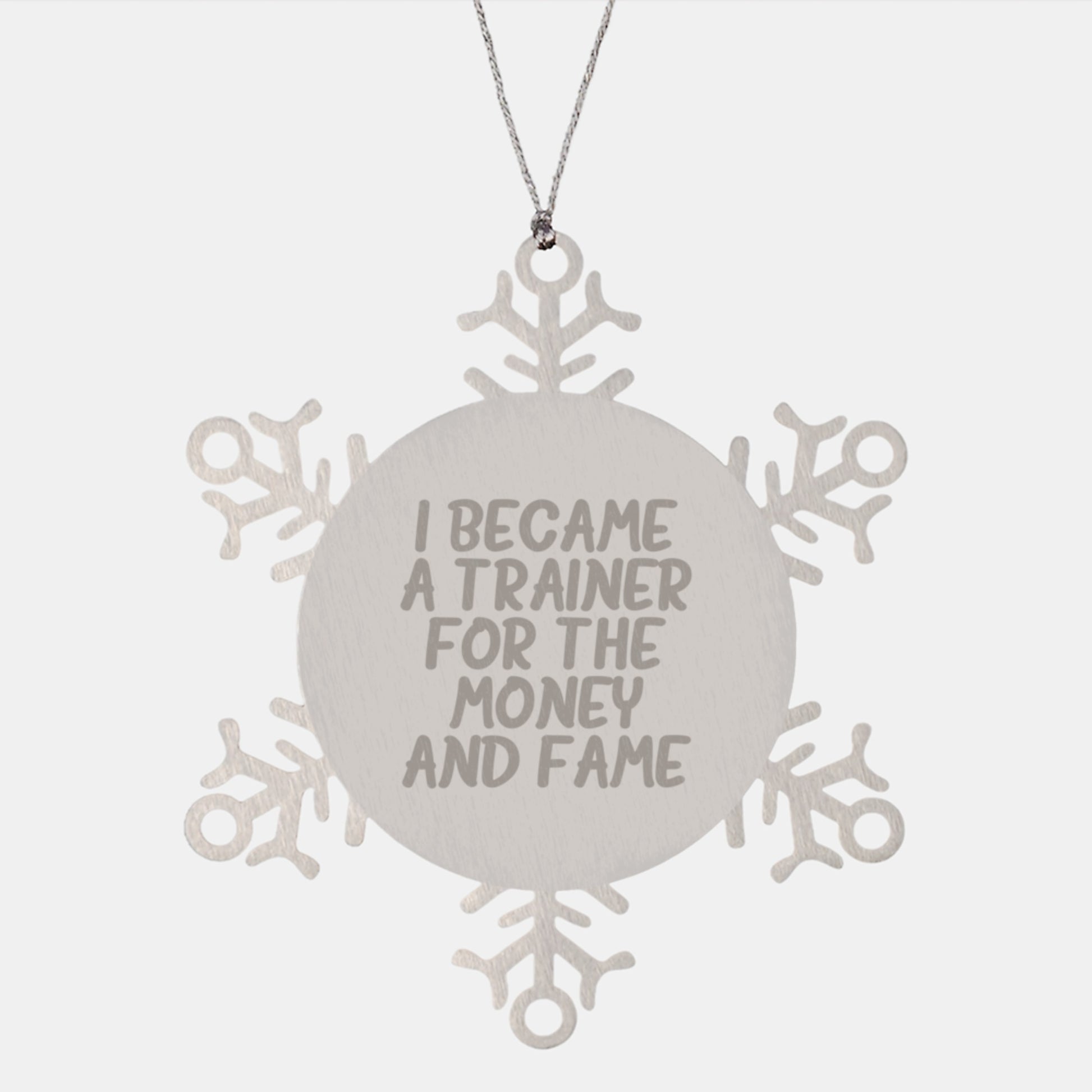 Funny Trainer Gifts for Christmas, Snowflake Ornament Trainer Quote, Unique Gifts from Men to Trainer Friends - Image 1