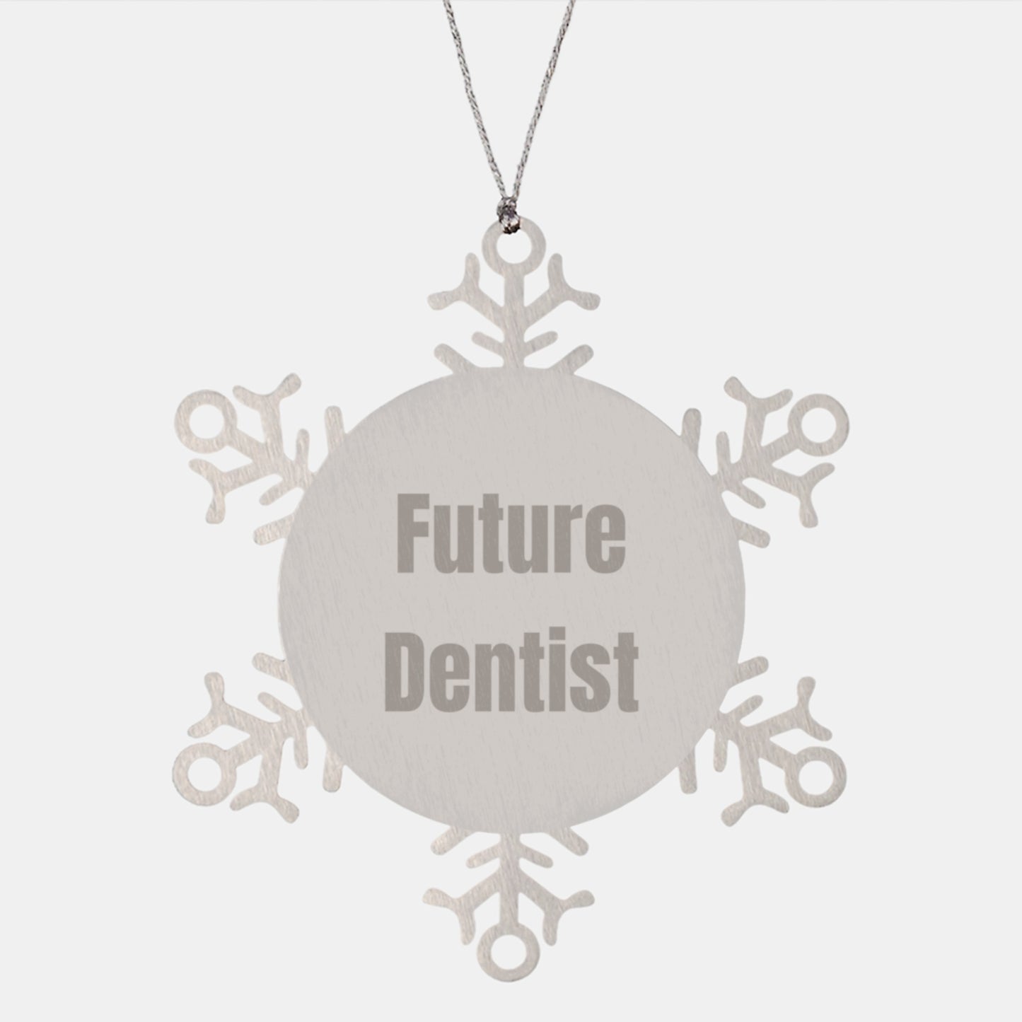 Funny Gifts from Men to Future Dentist Snowflake Ornament, Christmas Unique Gifts for Dentist, Inspirational Quote - Image 1