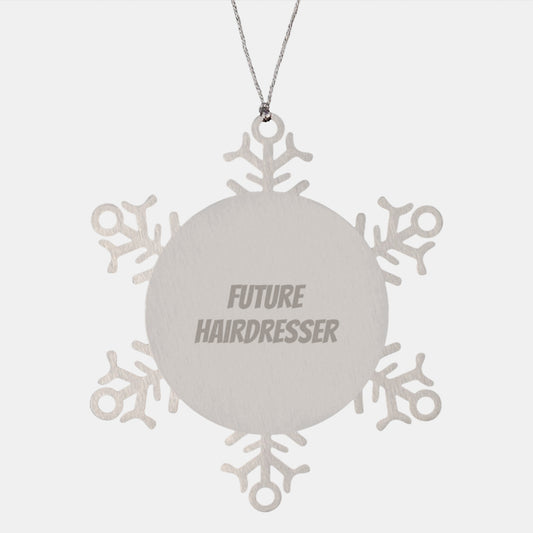 Funny Hairdresser Gifts from Friends and Family, Snowflake Ornament for Future Hairdresser, Christmas Unique Gifts - Image 1