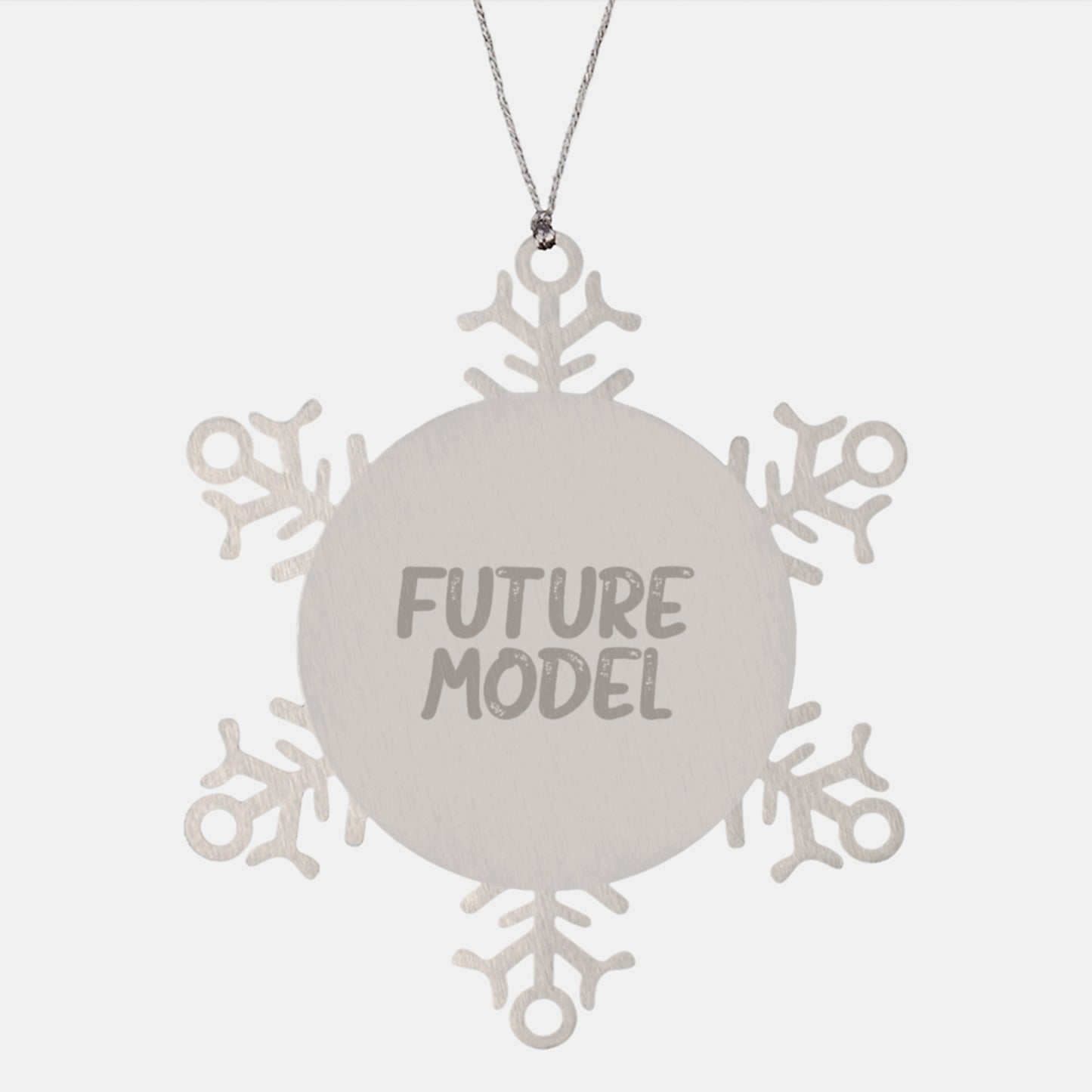Model Gifts from Friends and Family, Funny Snowflake Ornament for Christmas, 'May the Future be Bright' Quote, Shatterproof Stainless Steel, 3.14 inches in Diameter - Image 1
