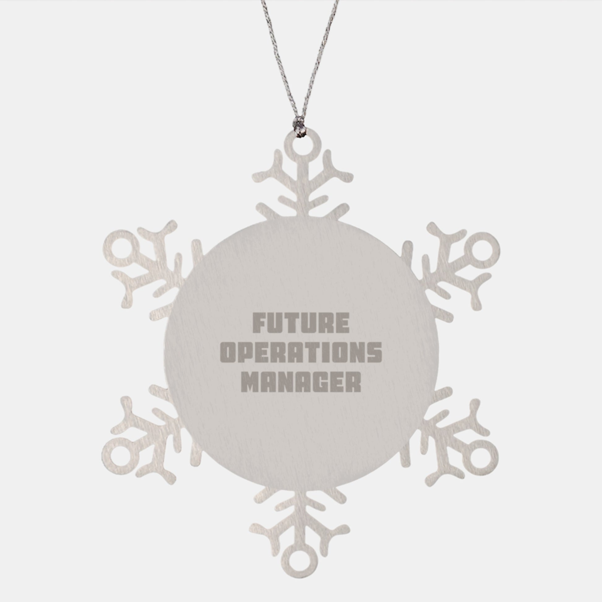 Funny Christmas Unique Gifts for Operations Manager, Snowflake Ornament, 'The Future is Frosty' Quote, Gifts from Friends, for Operations Manager - Image 1