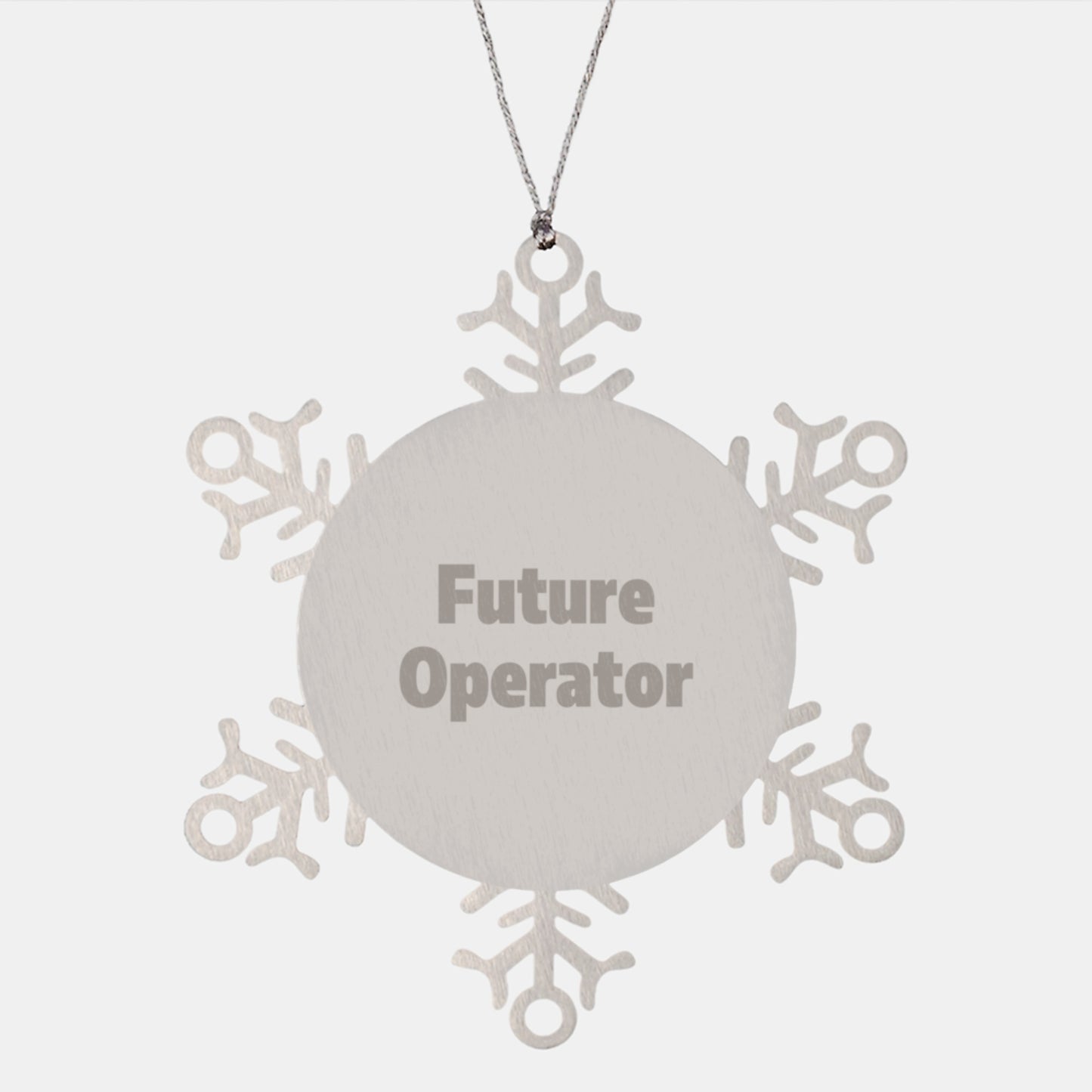Funny Operator Christmas Unique Gifts from Men to Operator, Unique Snowflake Ornament Quote - 'Future Operator', Stainless Steel Christmas Unique Gifts, Operator Snowflake Ornament - Image 1