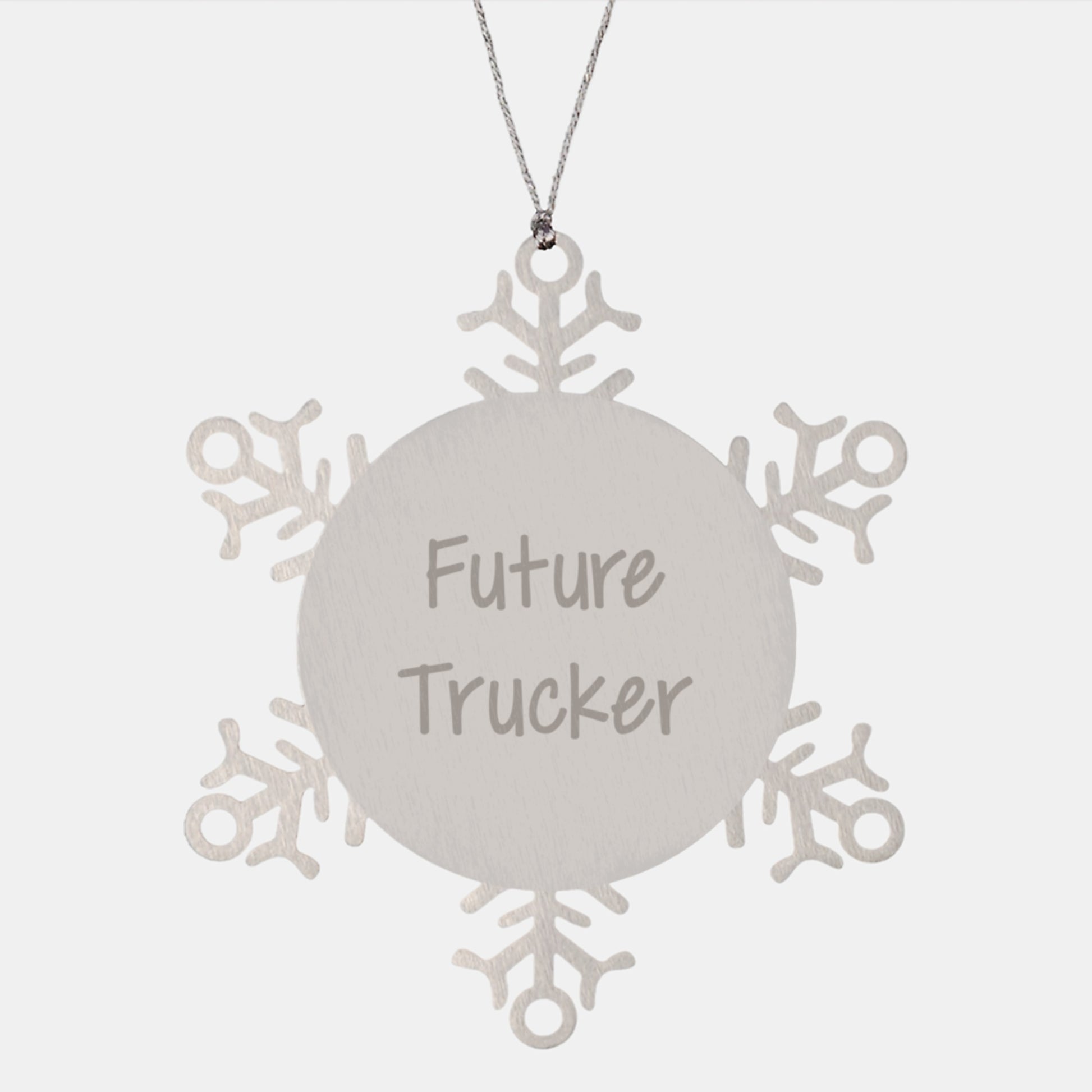 Funny Future Trucker Gifts from Friends for Trucker, Snowflake Ornament, Christmas Unique Gifts - Image 1