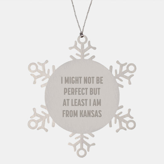 Funny Snowflake Ornaments from Kansas, I Might Not Be Ideal Gifts for Friends, Family, or Coworkers, Unique Christmas Unique Gifts from Kansas - Image 1