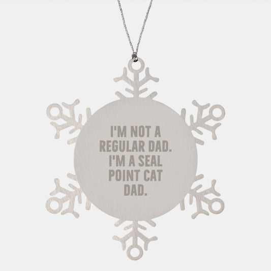 Seal Point Cat Dad Gifts, Funny Snowflake Ornament from Men to Friends, Christmas Unique Gifts for Seal Point Cat Enthusiasts - Image 1