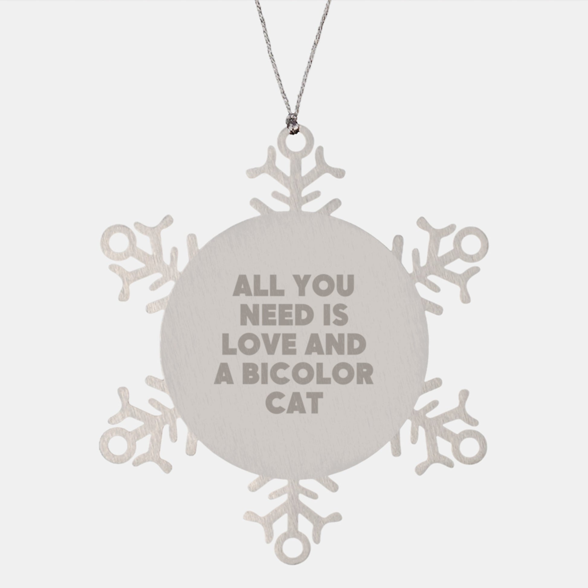Bicolor Cat Christmas Unique Gifts, Funny Snowflake Ornament for Cat Lovers, Inspirational Quote Gifts from Men to Friends - Image 1