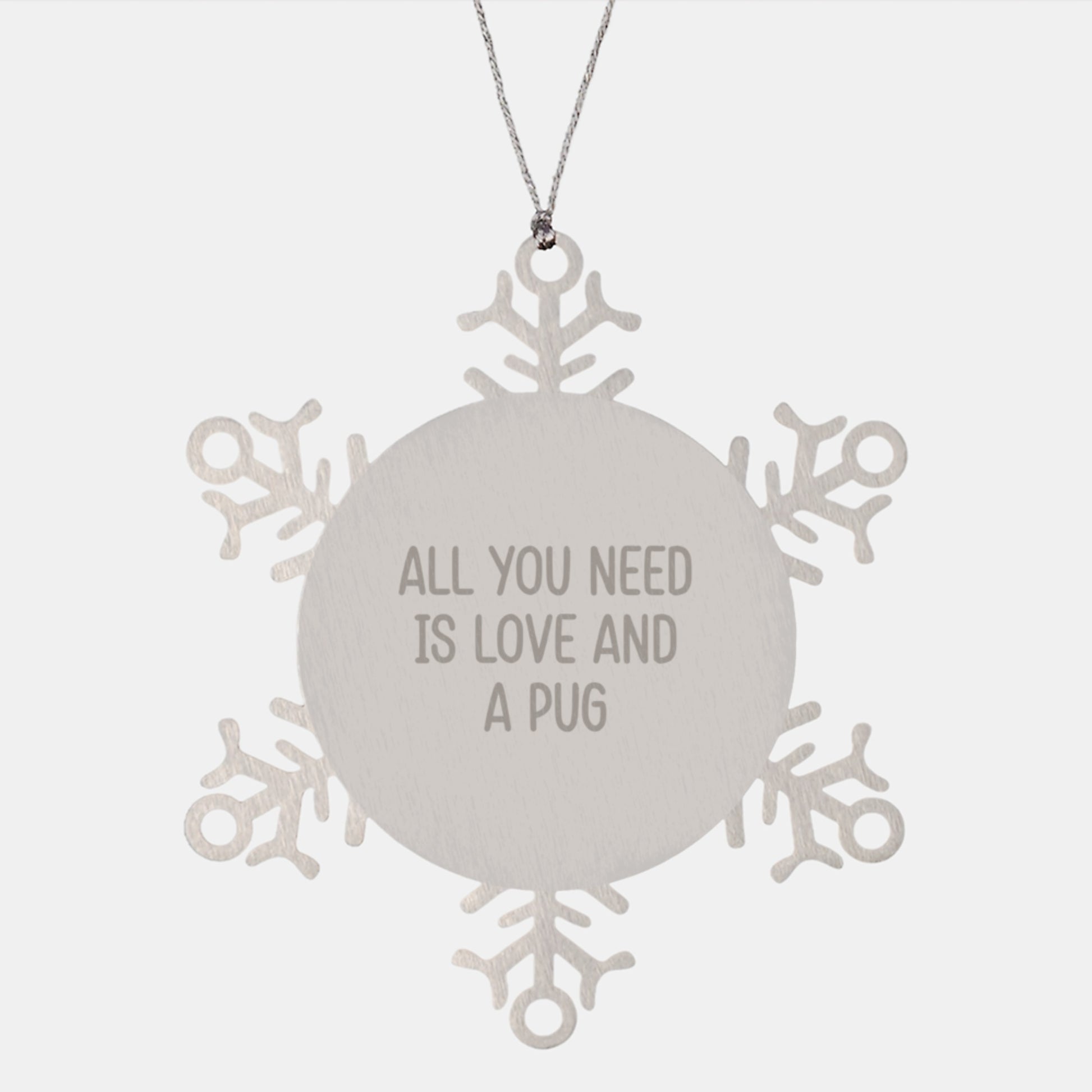 Funny Pug Dog Gifts for Women, Pug Dog Christmas Unique Gifts, Snowflake Ornament Gifts from Friends - Image 1