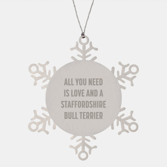 Staffordshire Bull Terrier Dog Gifts, Funny Quote Ornaments, Snowflake Shatterproof Christmas Memorable Presents from Friends or Family - Gifts for Staffordshire Bull Terrier Dog Lovers - Image 1