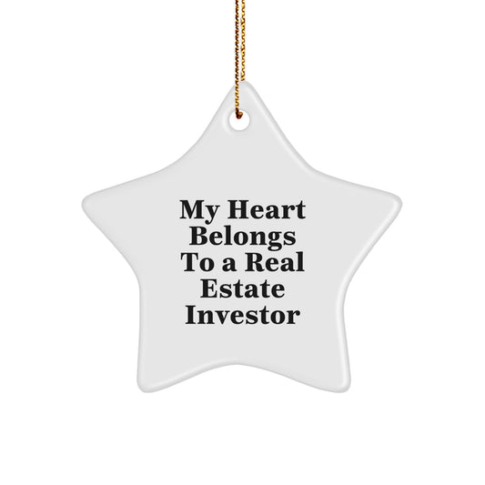 Funny Real Estate Investor Star Ornament, Gift from Friends or Family to Real Estate Investor, Christmas Unique Gifts - Image 1