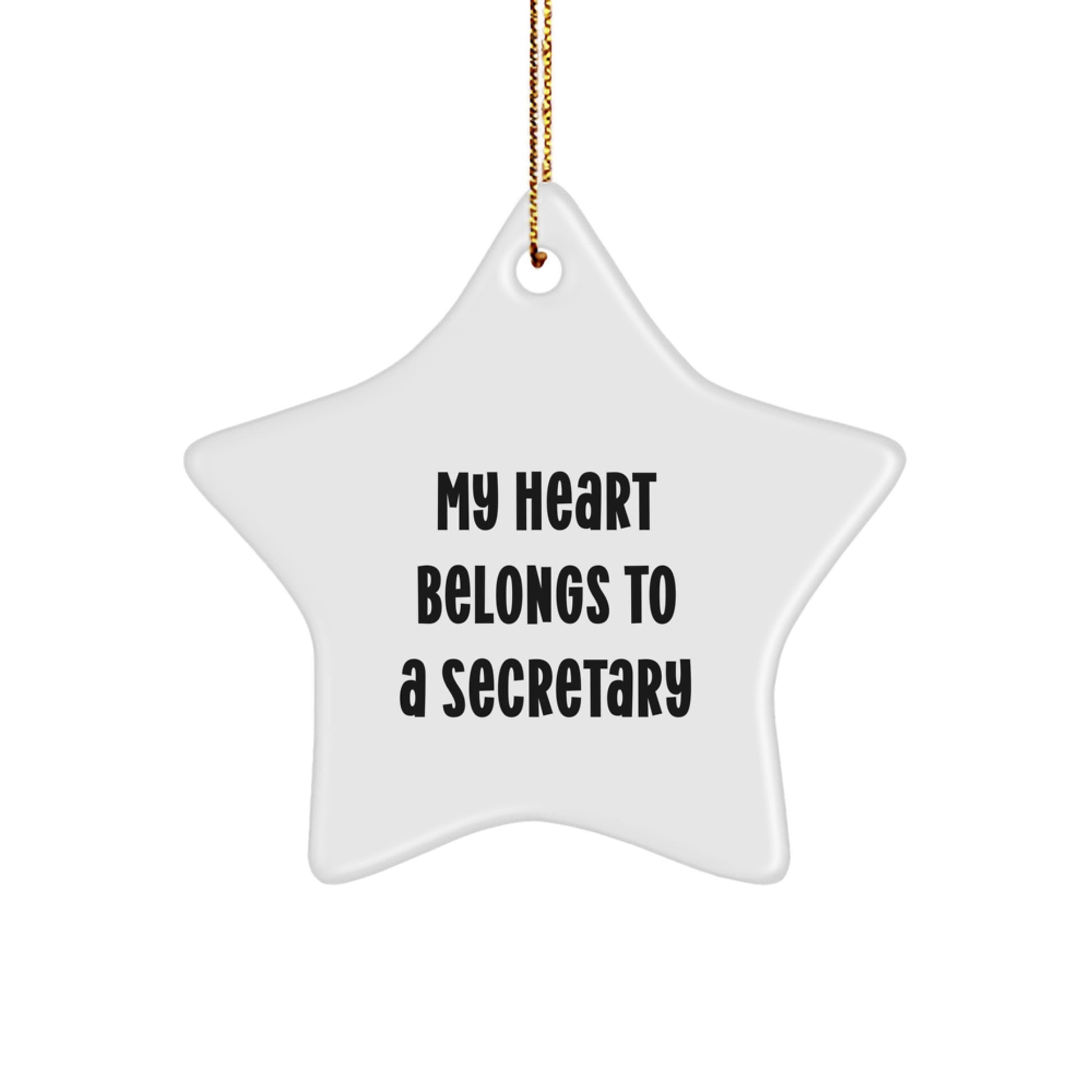Funny Secretary Star Ornament Gifts from Men to Secretaries, Christmas Unique Gifts for Women, Cute Quote Star Shaped Decoration - Image 1