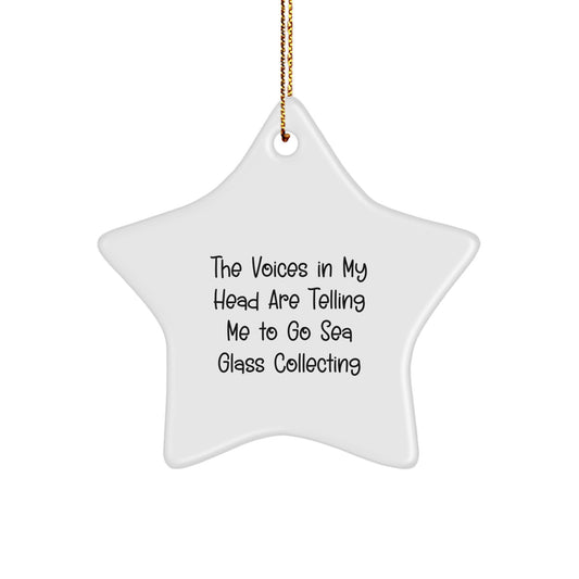 Funny Sea Glass Collecting Gifts for Women - Gifts from Family with Star Ornament, The Voices In My Head Are Telling Me To Go Sea Glass Collecting, Perfect Christmas Unique Gifts - Image 1