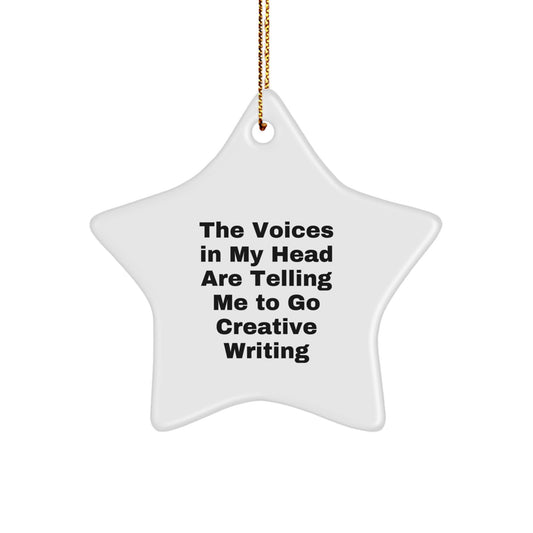 Funny Star Ornament Gift Ideas for Creative Writing Lovers, Inspiring Quotes for Writers, Gifts from Friends to Family, Unique Christmas Ornaments for Home Decor - Image 1