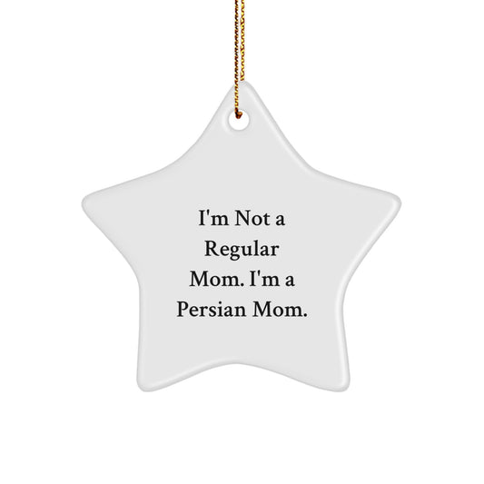 Funny Persian Cat Gifts from Family for Women, Christmas Unique Star Ornament, Star Shaped, White Color, Perfect for Persian Cat Mom, Inspirational Quote - Image 1