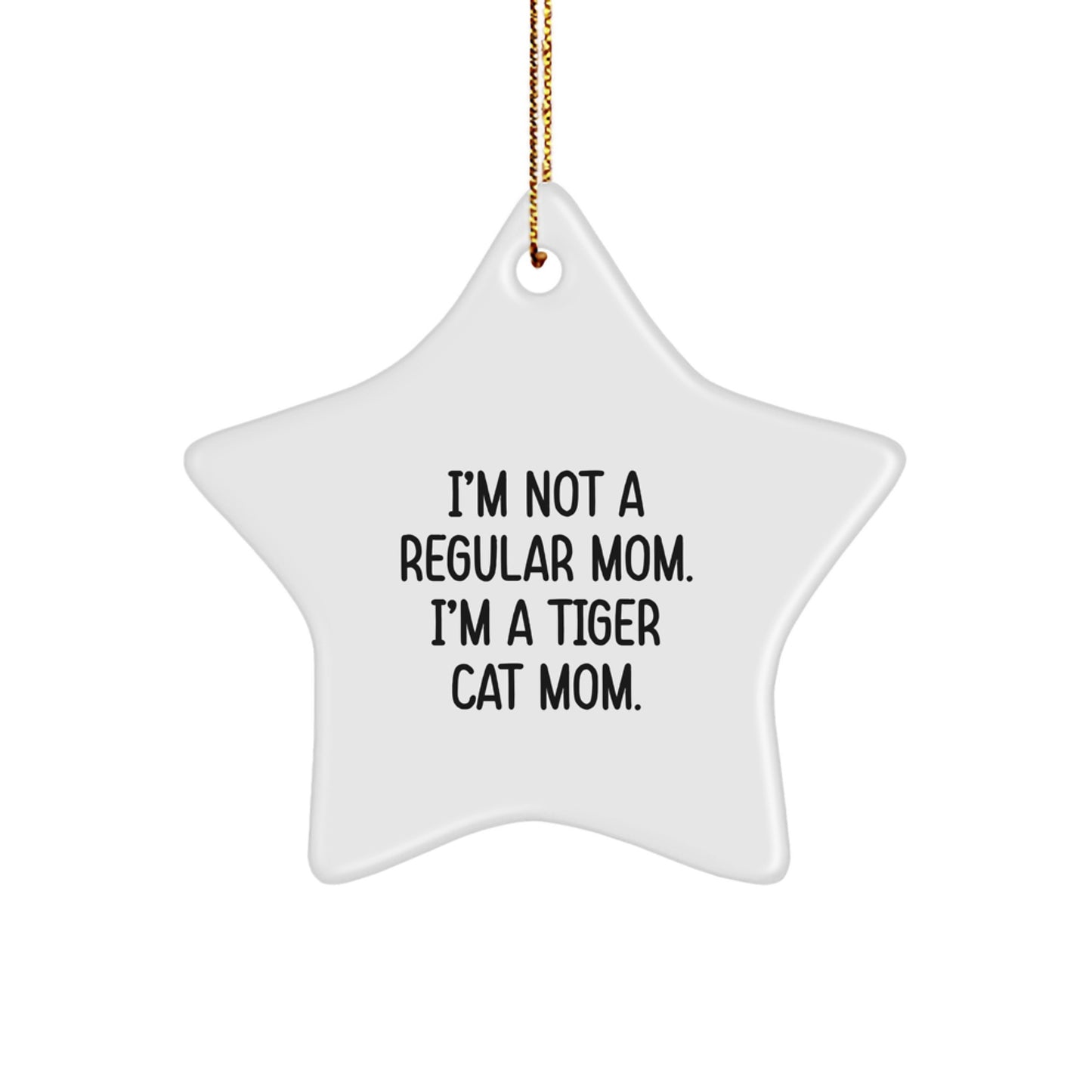 Funny Tiger Cat Mom Gifts from Friends for Tiger Cat Enthusiasts Star Ornament - Image 1
