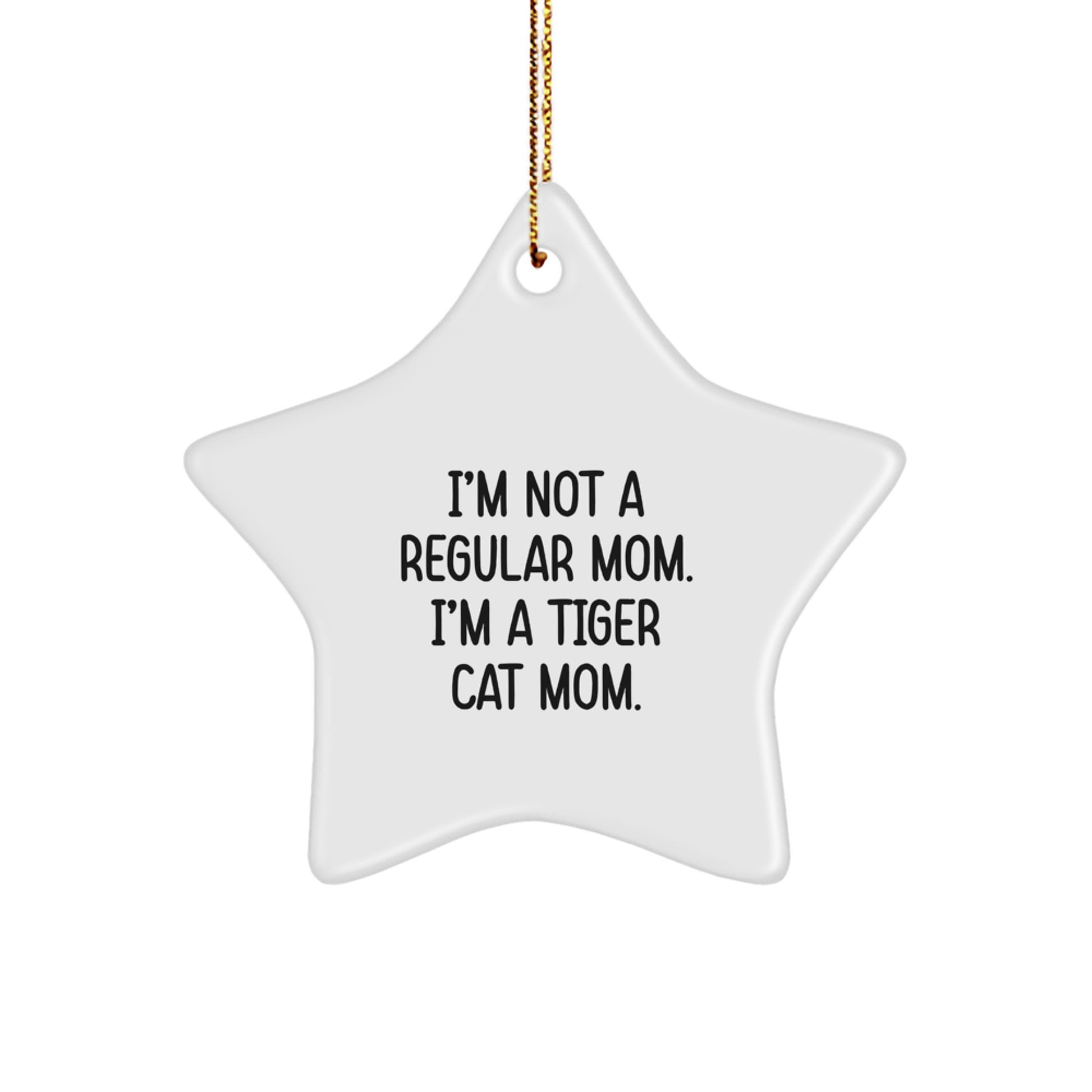 Funny Tiger Cat Mom Gifts from Friends for Tiger Cat Enthusiasts Star Ornament - Image 1