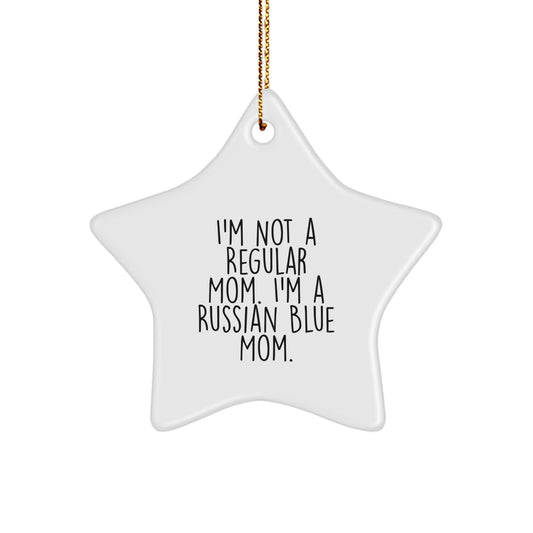 Funny Russian Blue Cat Star Ornament Gifts from Mom to Russian Blue Cat Lover for Christmas Unique Gifts - Image 1