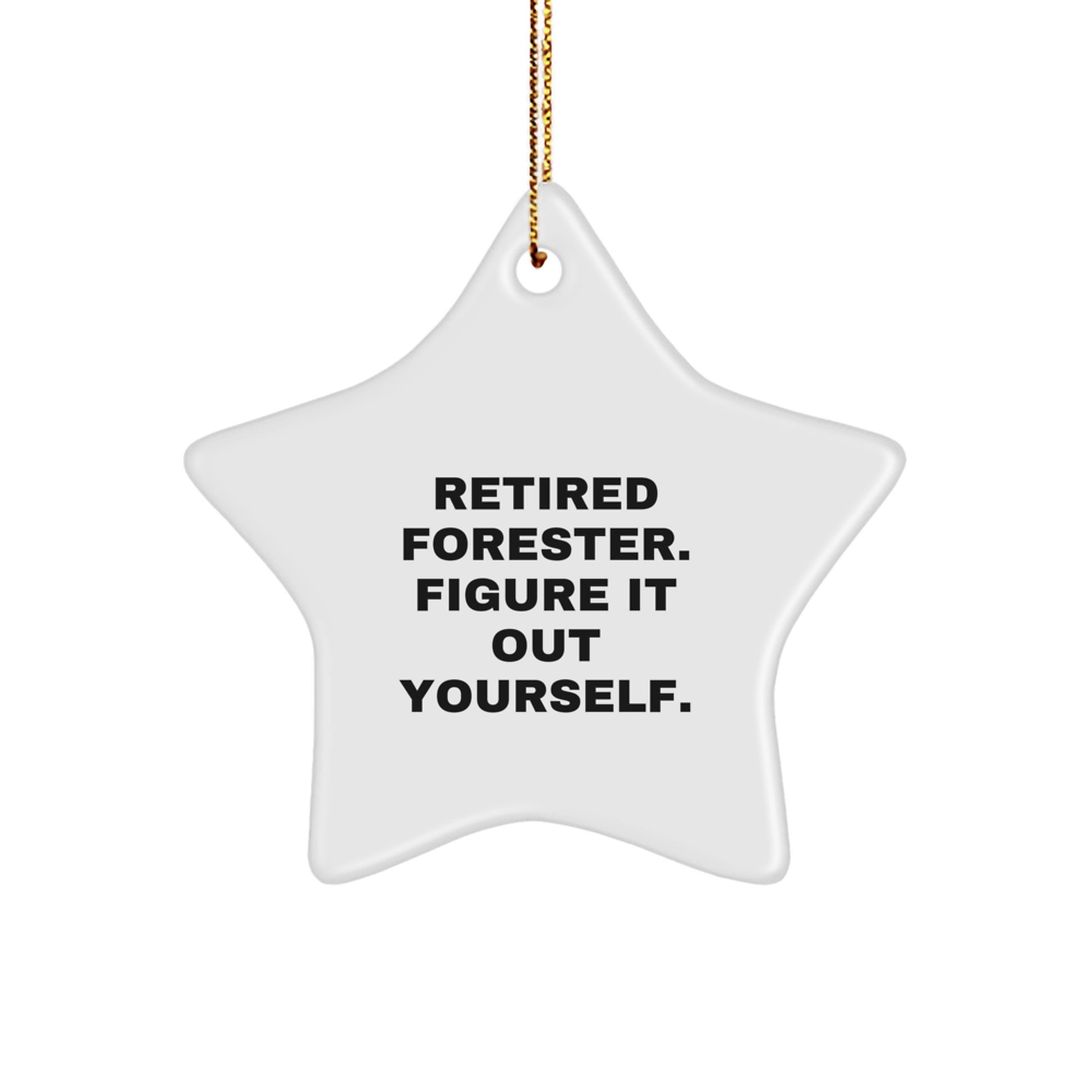 Forester Gifts for Men, Funny Star Ornament, 'Retired Forester. Figure It Out Yourself.' Quote, Christmas Unique Gifts from Family - Image 1