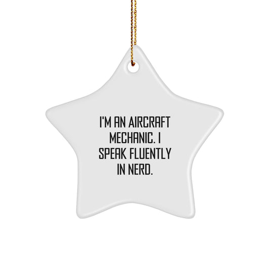 Gifts from Men for Aircraft Mechanic Friends - Funny Star Ornament for Christmas - Image 1