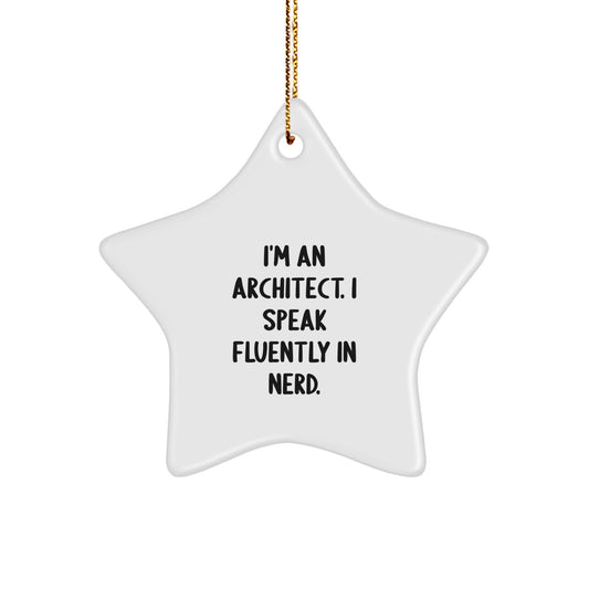 Funny Architect Gifts from Men to Friends, Architect Star Ornament for Christmas Unique Gifts - Image 1