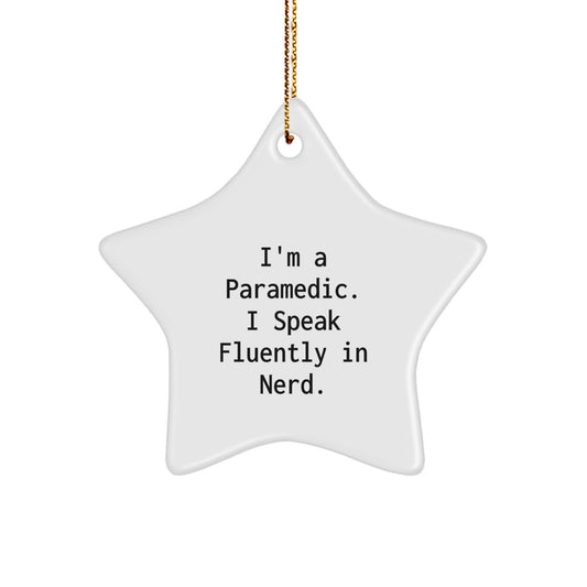 Funny Rescue Worker Gifts for Christmas - I'm A Rescue Worker. I Speak Fluently In genius. Star Ornament, Personalized Gifts from Family to Rescue Workers, Best Rescue Worker Star Decorations - Image 1