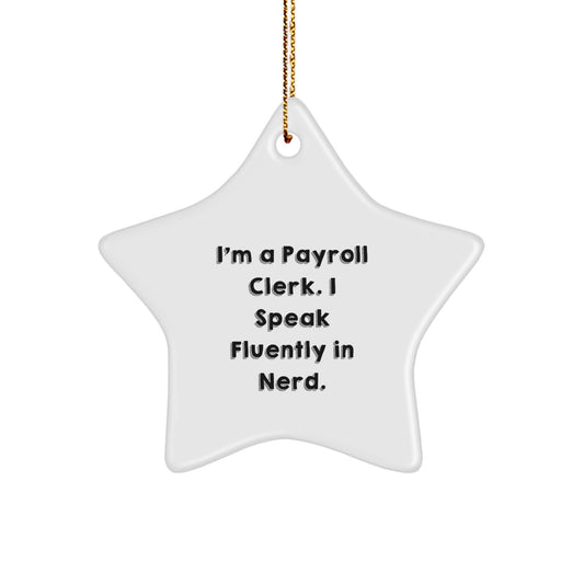 Funny Payroll Clerk Gifts from Friends - I'm A genius Star Ornament for Christmas Unique Gifts - Image 1