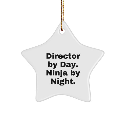 Unique Christmas Unique Gifts from Friends, Coworkers, or Family for the Director in Your Life, Director By Day. Ninja By Night. Star Ornament - Image 1