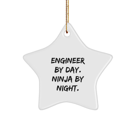 Engineer Ninja Star Ornament, Gifts from Coworkers to Engineer Friends, Christmas Unique Gifts - Image 1