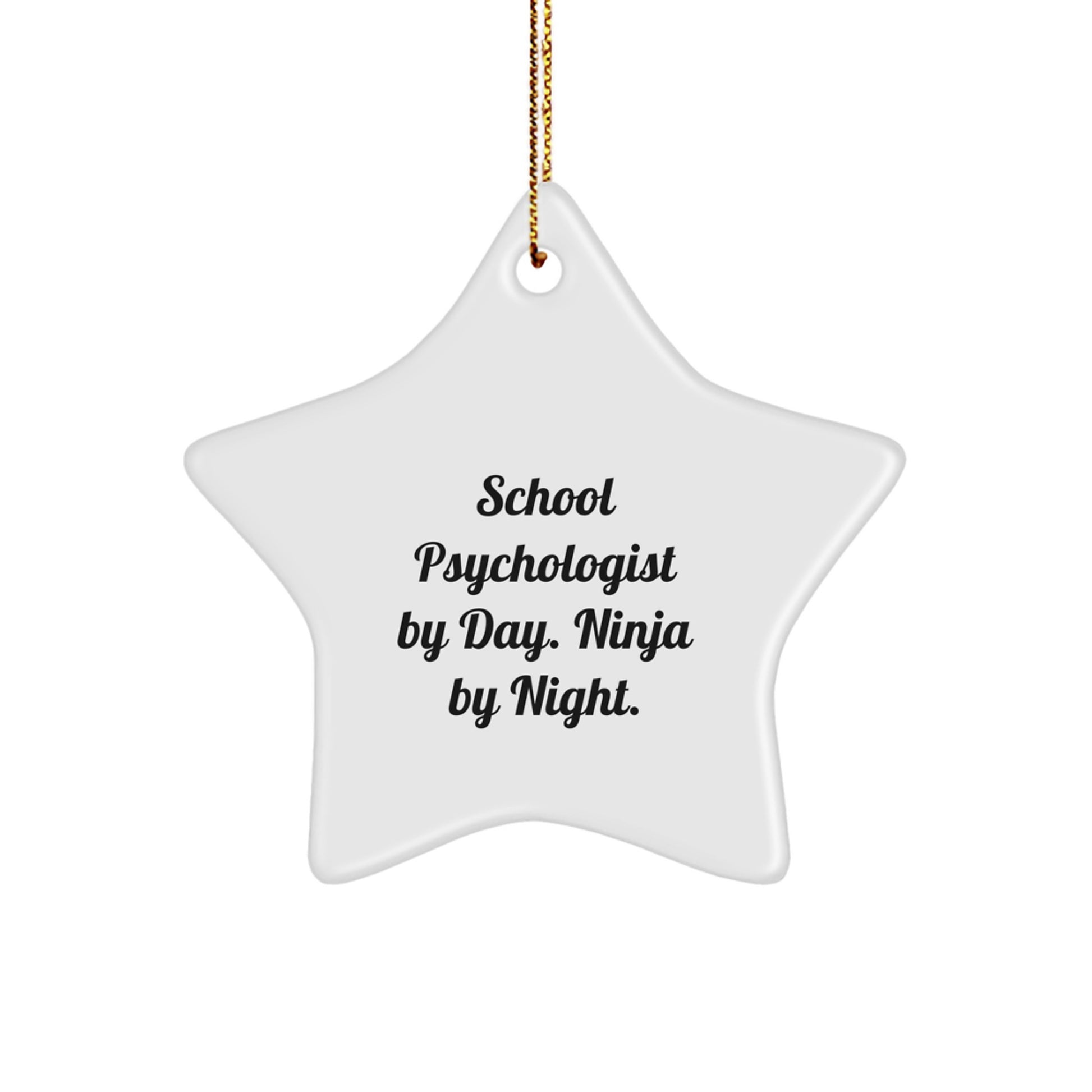 Funny Star Ornament Gifts for School Psychologist Friends, Unique Christmas Decorations from Men, Star Shaped MDF Ornaments for School Psychologist Coworkers - Image 1