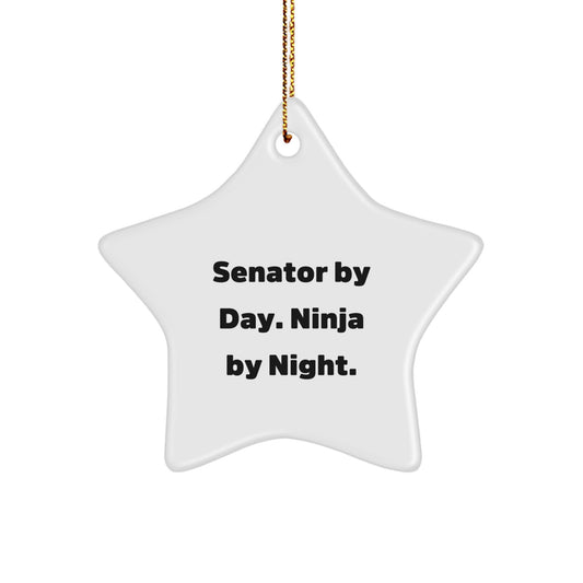 Senator Star Ornament, Funny Quote Gifts from Friends to Senator, Christmas Unique Star Decoration - Image 1